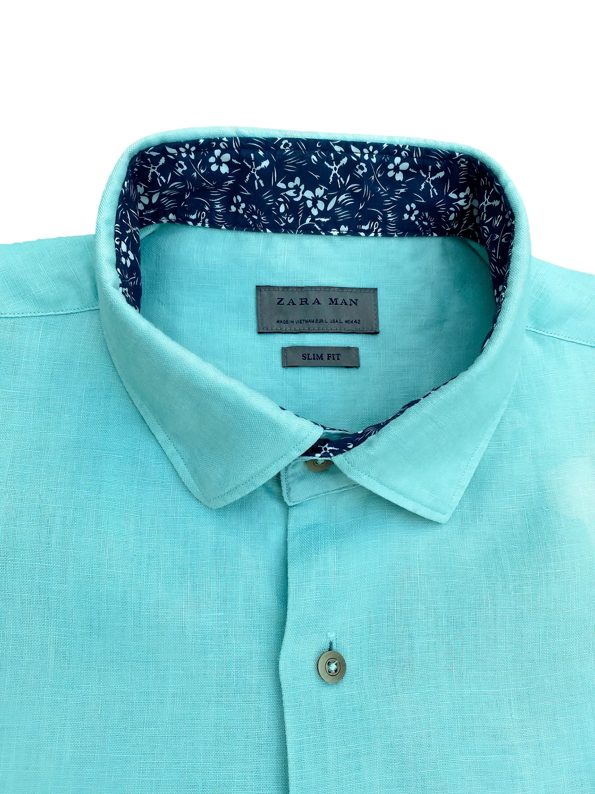 Camisa ZARA MAN - Talle L SLIM FIT Tela Lino — foto 2