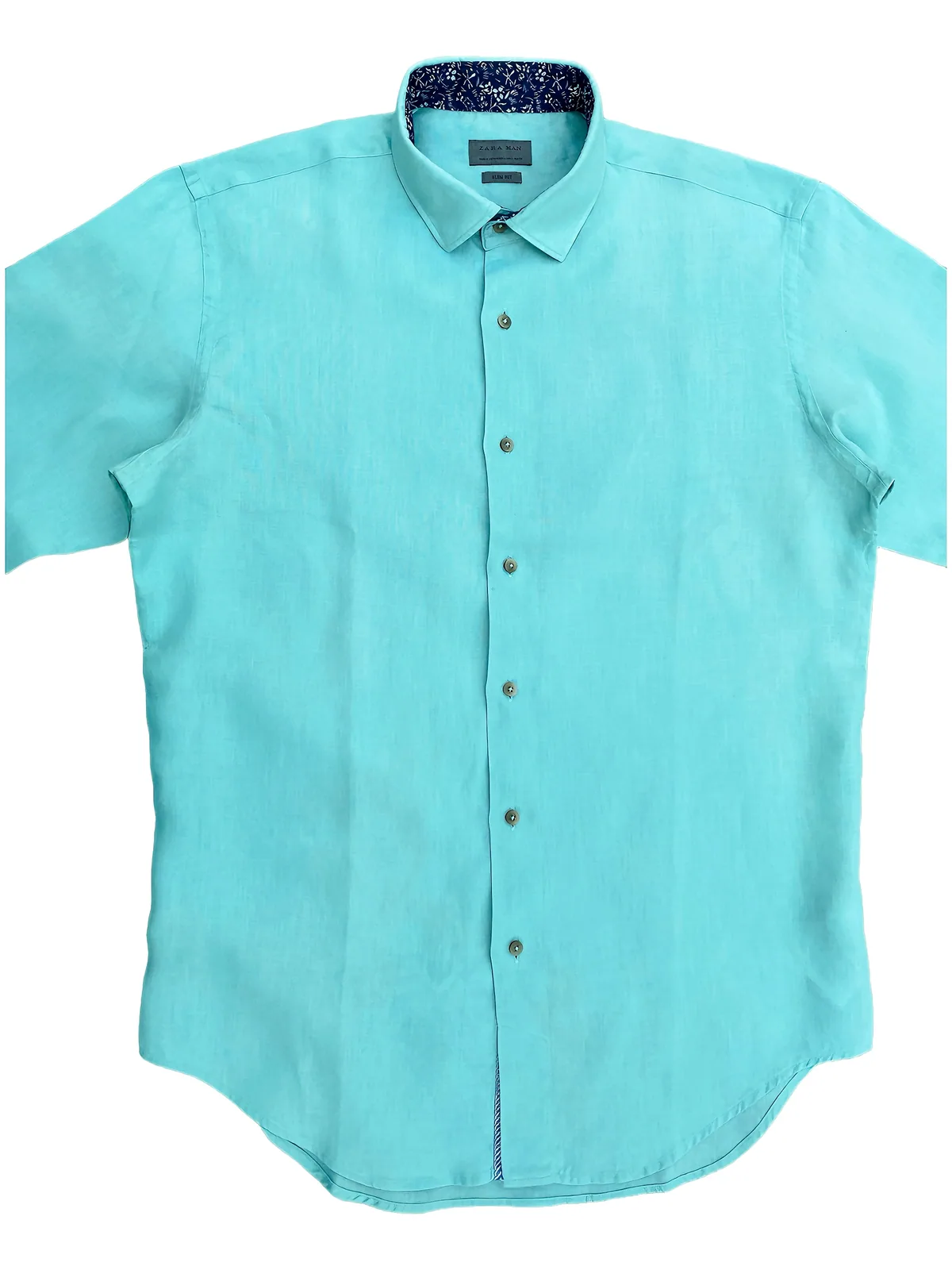 Camisa ZARA MAN - Talle L SLIM FIT Tela Lino — foto 3