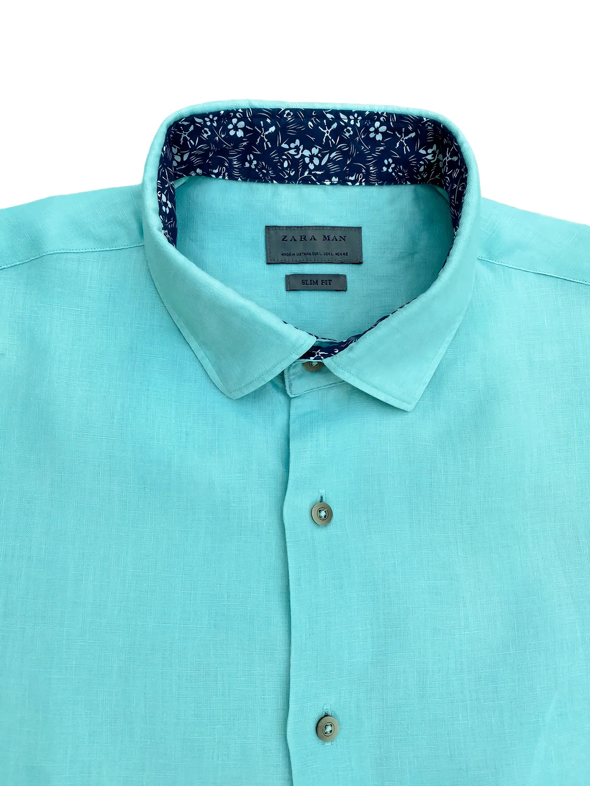Camisa ZARA MAN - Talle L SLIM FIT Tela Lino — foto 4