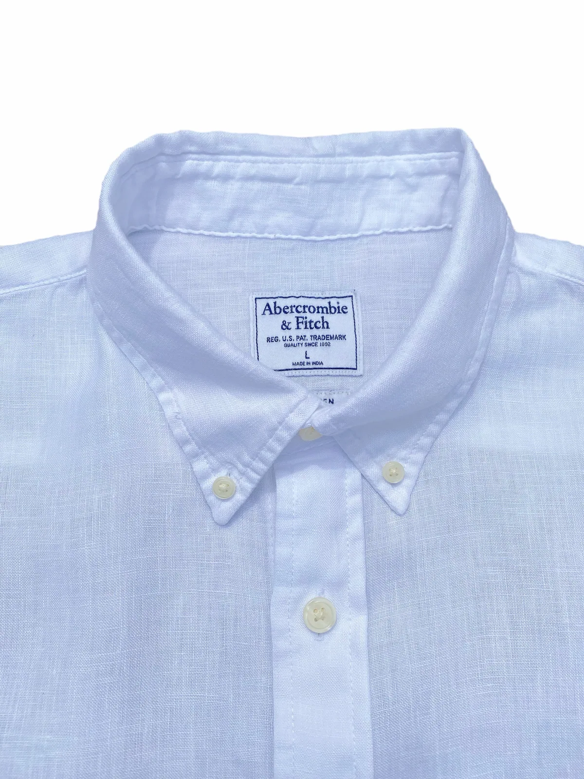 Camisa Abercrombie & Fitch -Talle L Tela LINO — foto 2