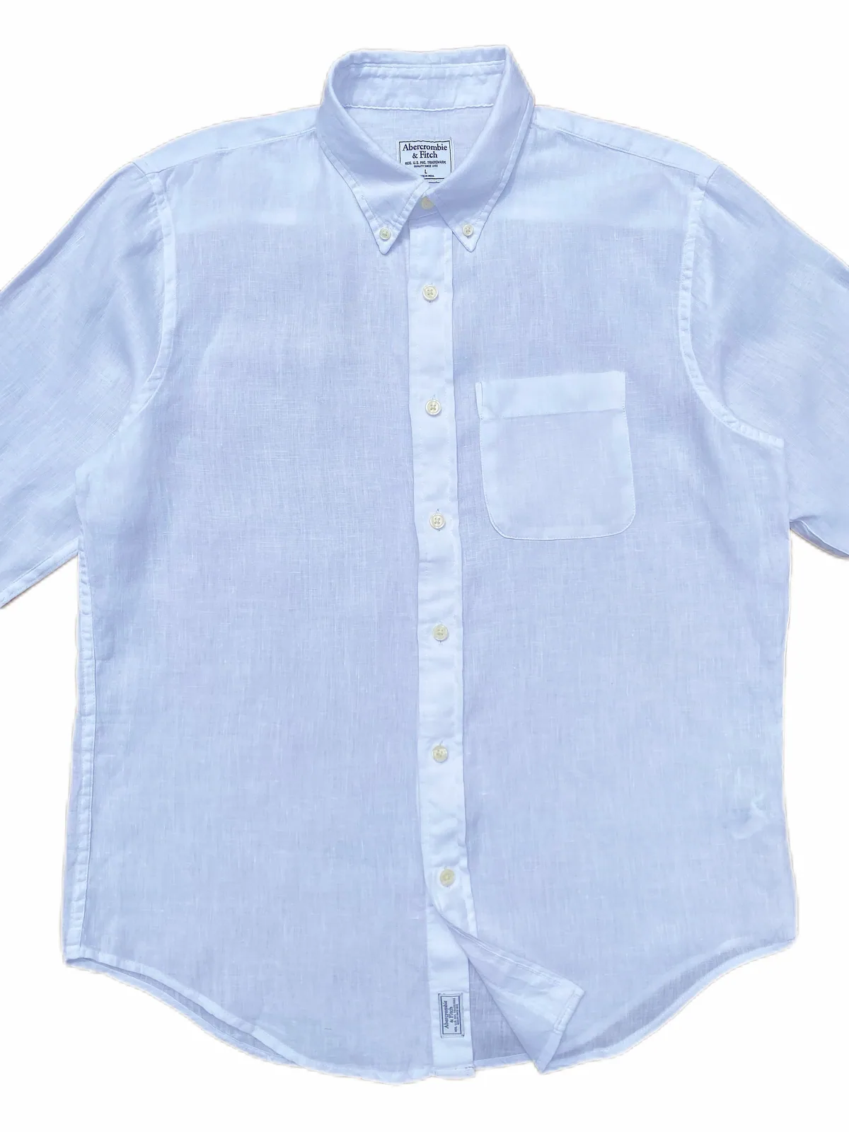 Camisa Abercrombie & Fitch -Talle L Tela LINO — foto 3