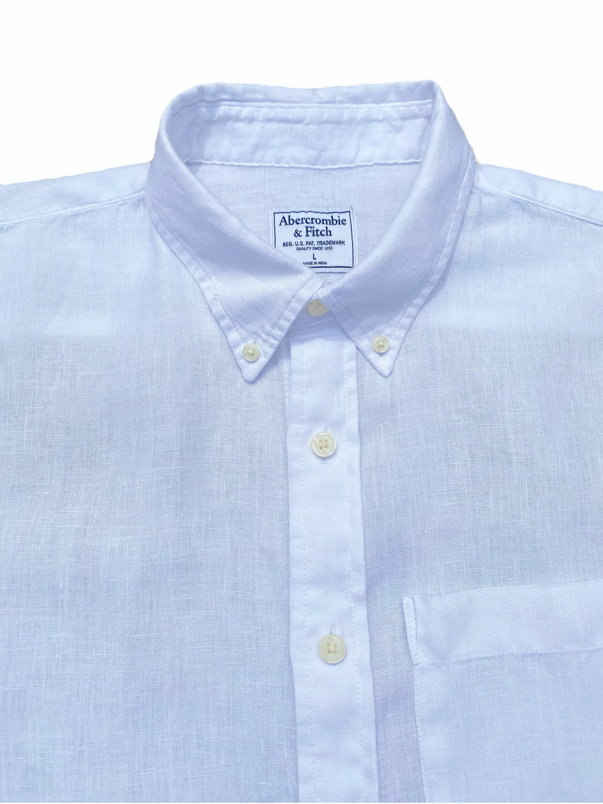 Camisa Abercrombie & Fitch -Talle L Tela LINO — foto 4